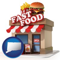 ct map icon and a fast food restaurant