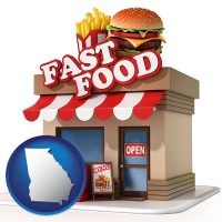 ga map icon and a fast food restaurant