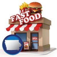 ia map icon and a fast food restaurant