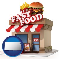 ks map icon and a fast food restaurant