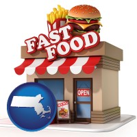 ma map icon and a fast food restaurant