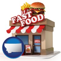mt map icon and a fast food restaurant