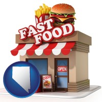 nv map icon and a fast food restaurant