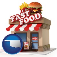 ok map icon and a fast food restaurant