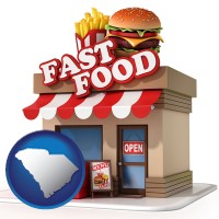 sc map icon and a fast food restaurant