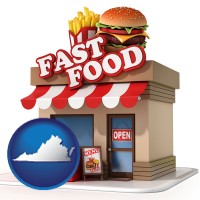 va map icon and a fast food restaurant