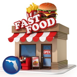 a fast food restaurant - with Florida icon