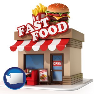 a fast food restaurant - with Washington icon